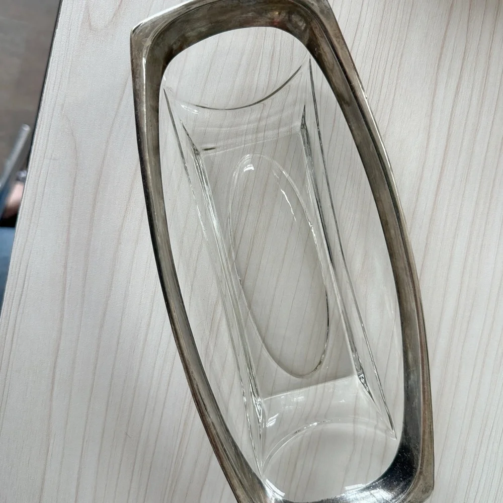 MCM vintage chrome dish
